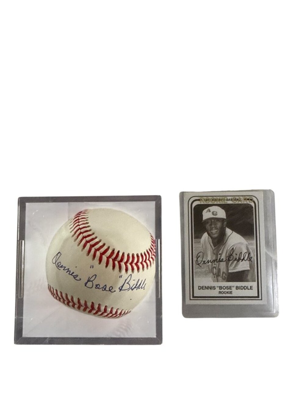 Dennis “Bose” Biddle Autographed Signed Ball Sports Card Baseball Memorabilia